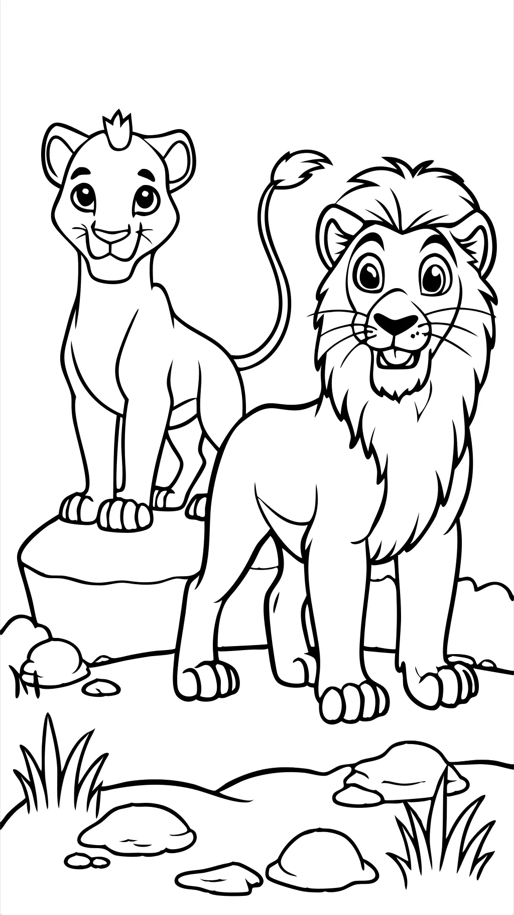 Páginas para colorear de Simba Nala